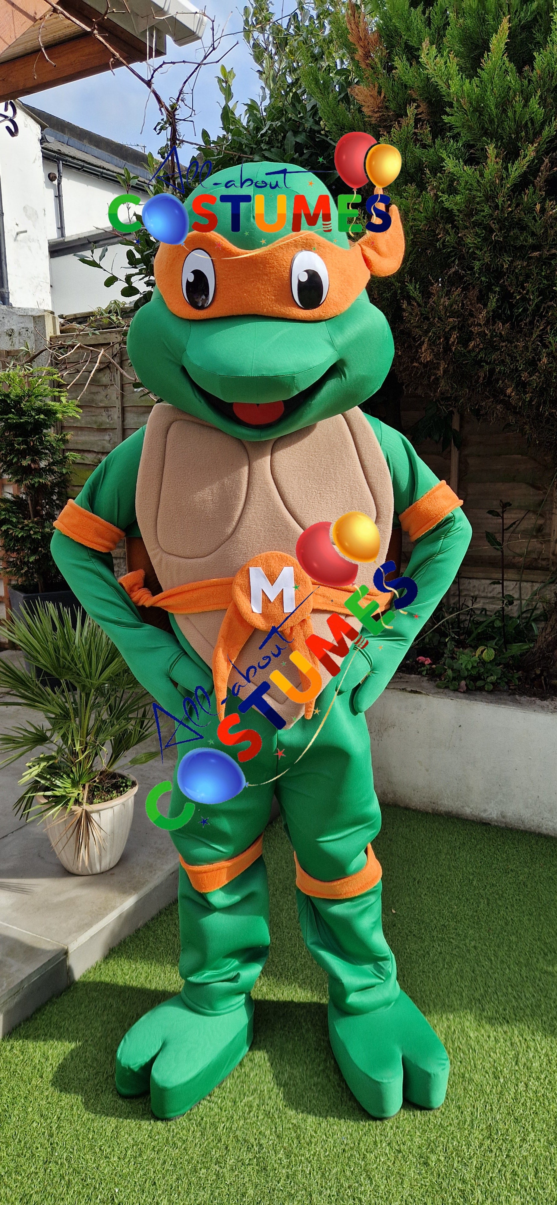 Green Ninja Warrior Costume Orange