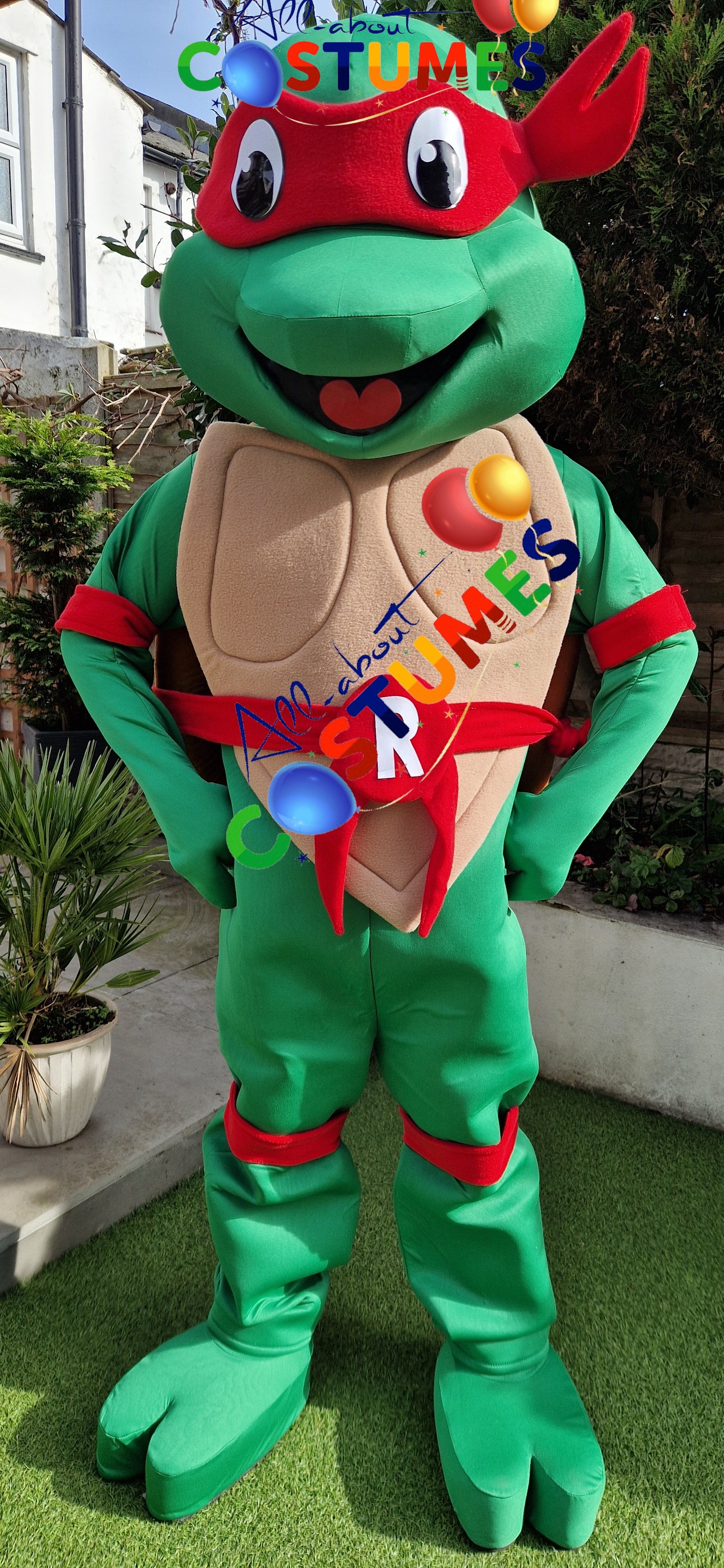 Green Ninja Fighter Costume Red