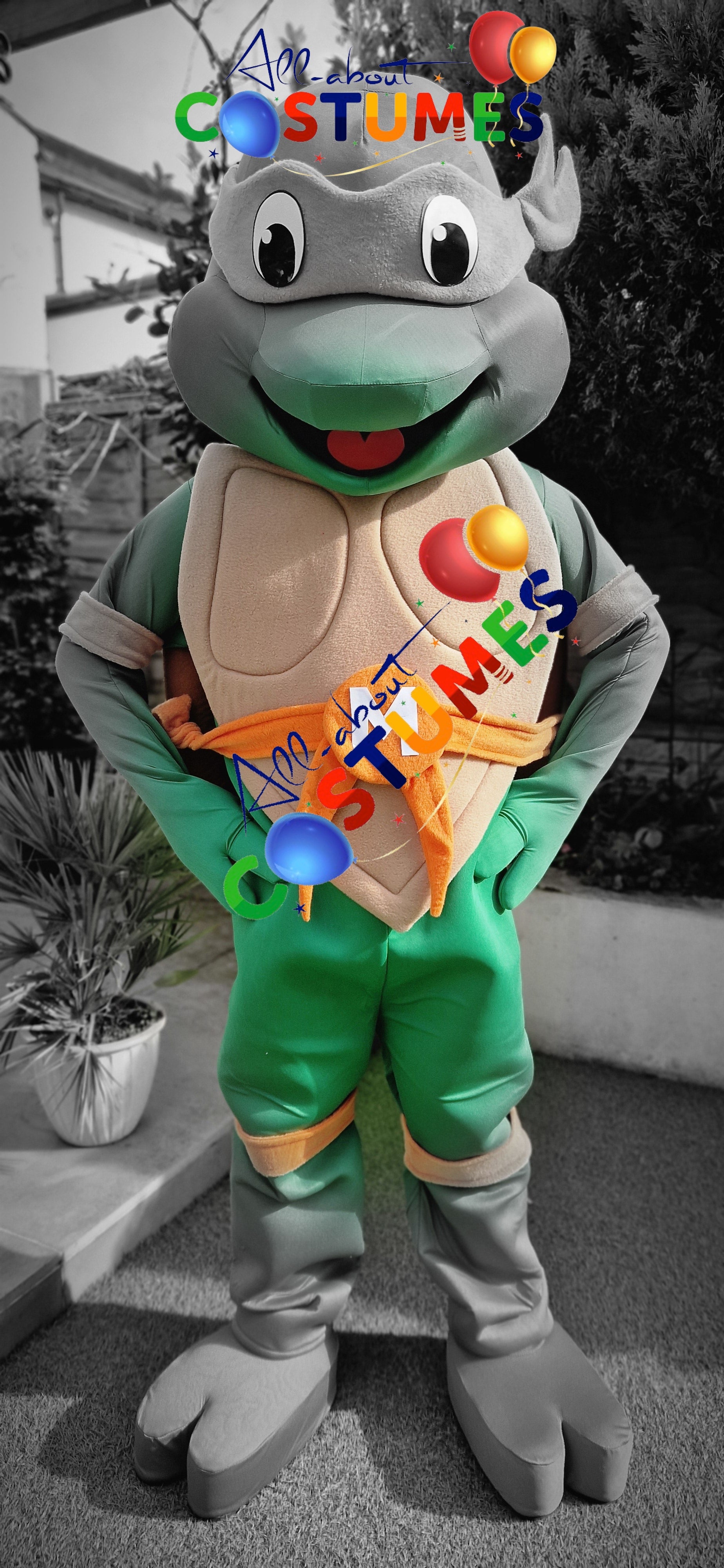 Green Ninja Warrior Costume Orange