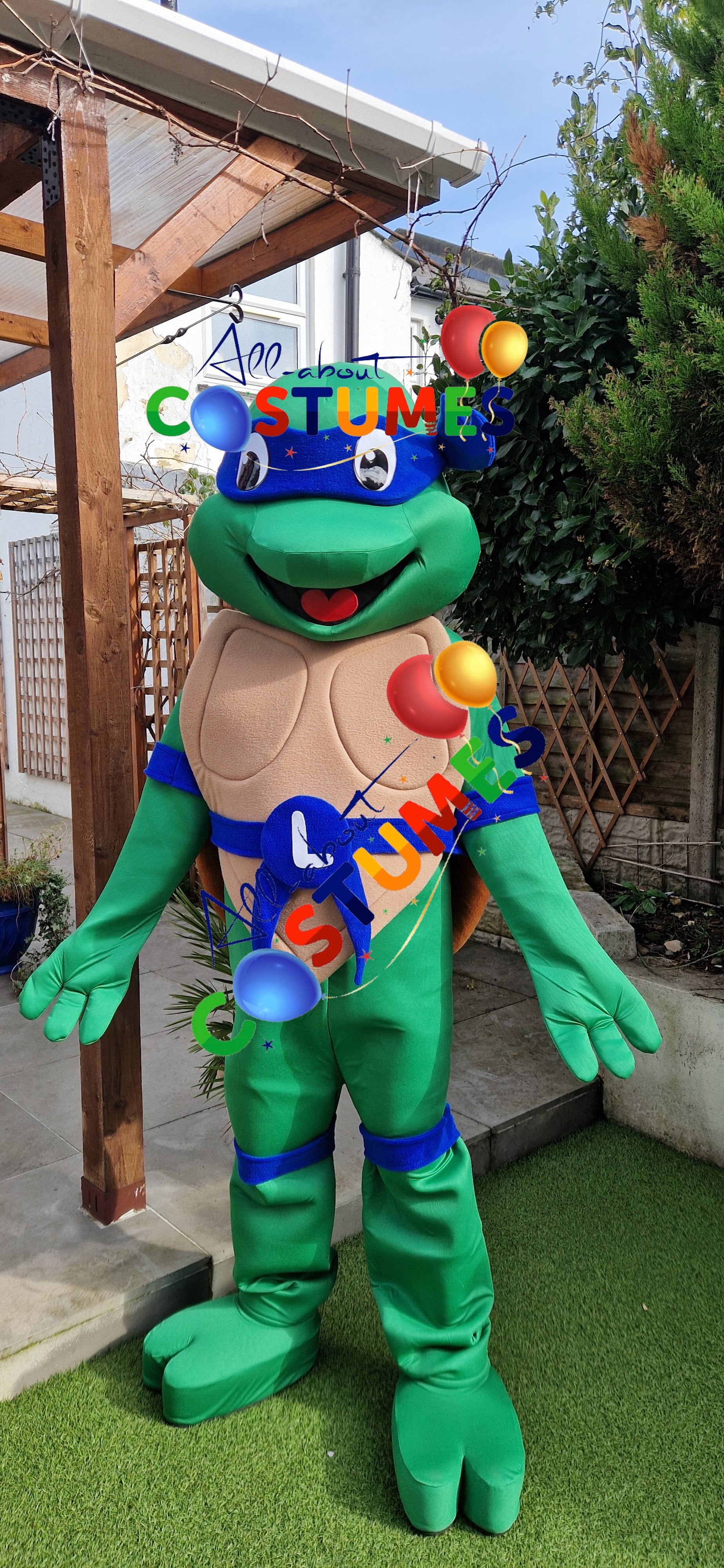 Green Samurai Ninja Costume Blue