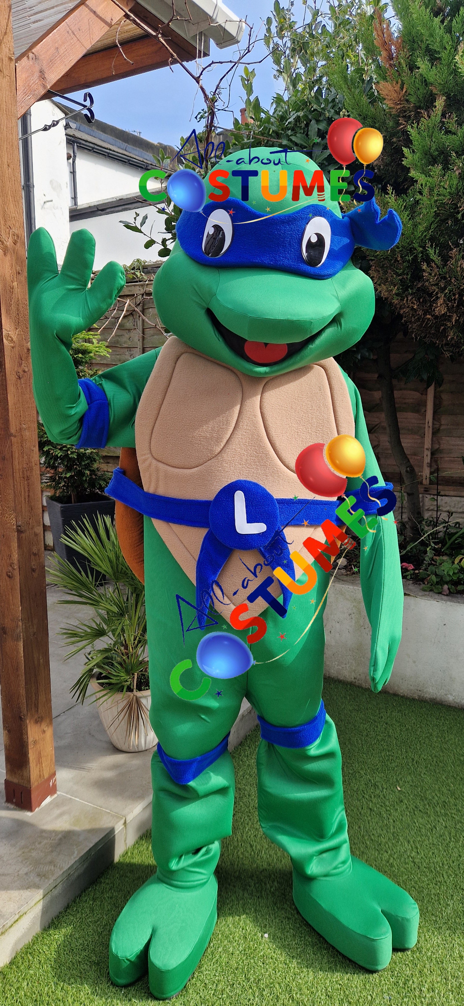 Green Samurai Ninja Costume Blue